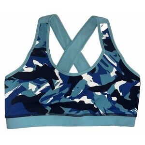 Four Laps Infinity Sports Bra  Crisp Camo/Porcelain - Size Small